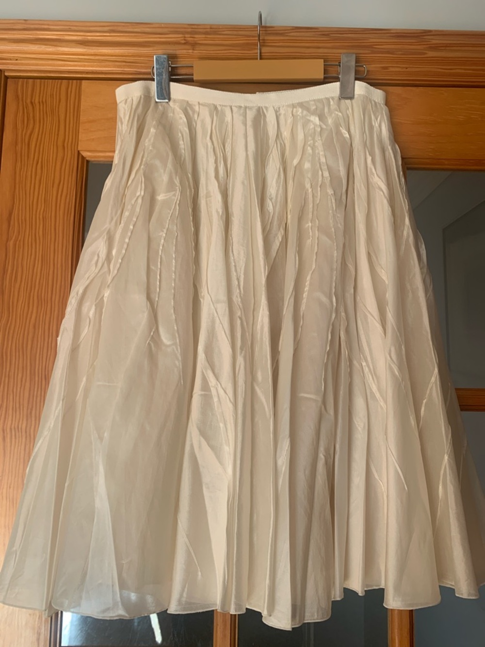 Luxury Rabih Kayrouz Silk Pleated Hoop Skirt, Sz 44